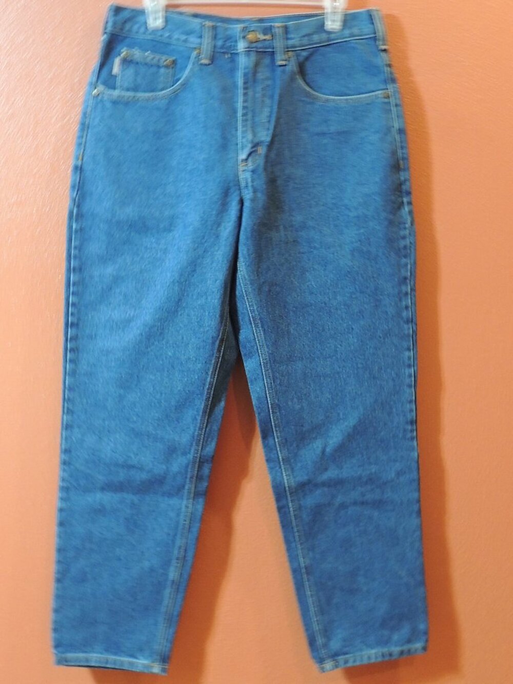 Carhartt Jeans Men 33x30 Denim Outdoor Work Farm Construction Driving Blue Jeans